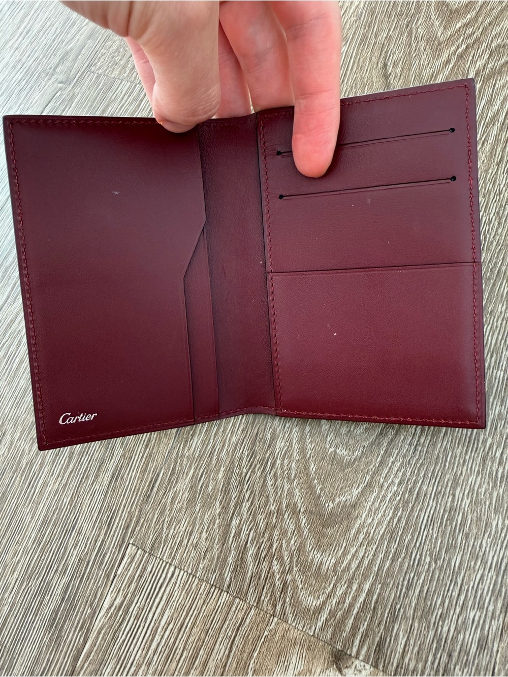 Authentic Cartier Black Leather Card Holder with Gold Logo Accent - Picture 3 of 6